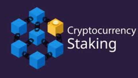 Visual of a crypto wallet earning rewards through staking with coins and passive income symbols.